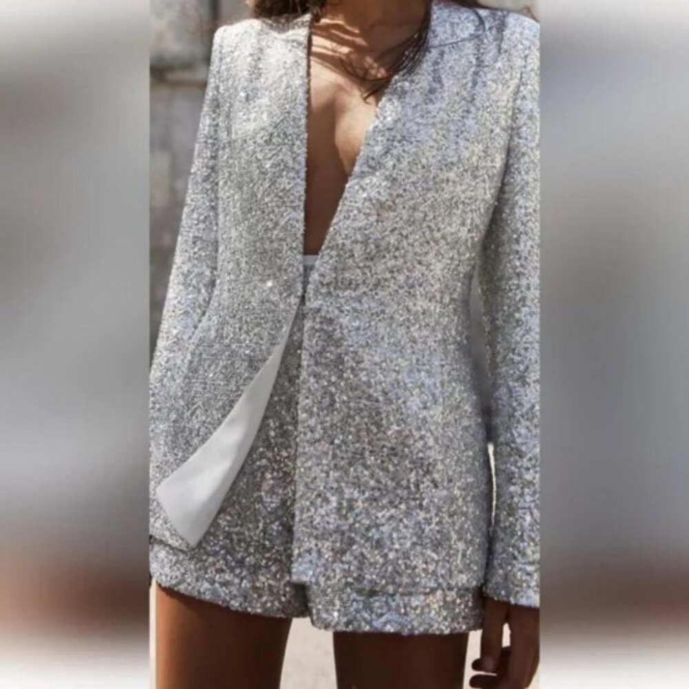 ZARA SEQUINED BLAZER - Picture 2 of 9